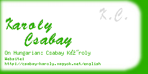 karoly csabay business card